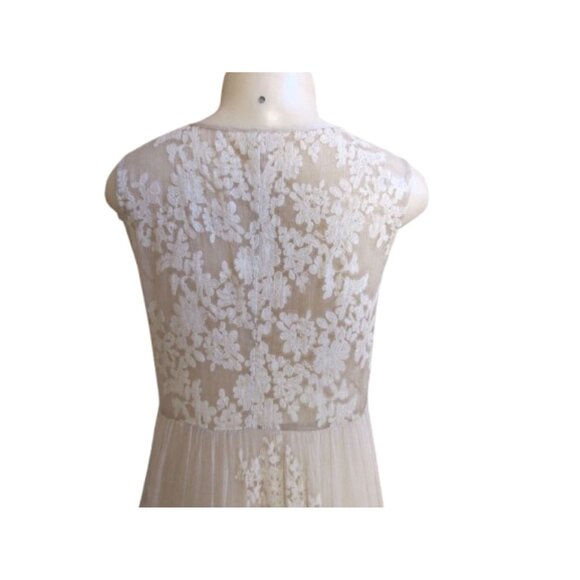 Vintage-Inspired Sundance Light Beige Silk Lace Midi Dress Size XS - Picture 6 of 7